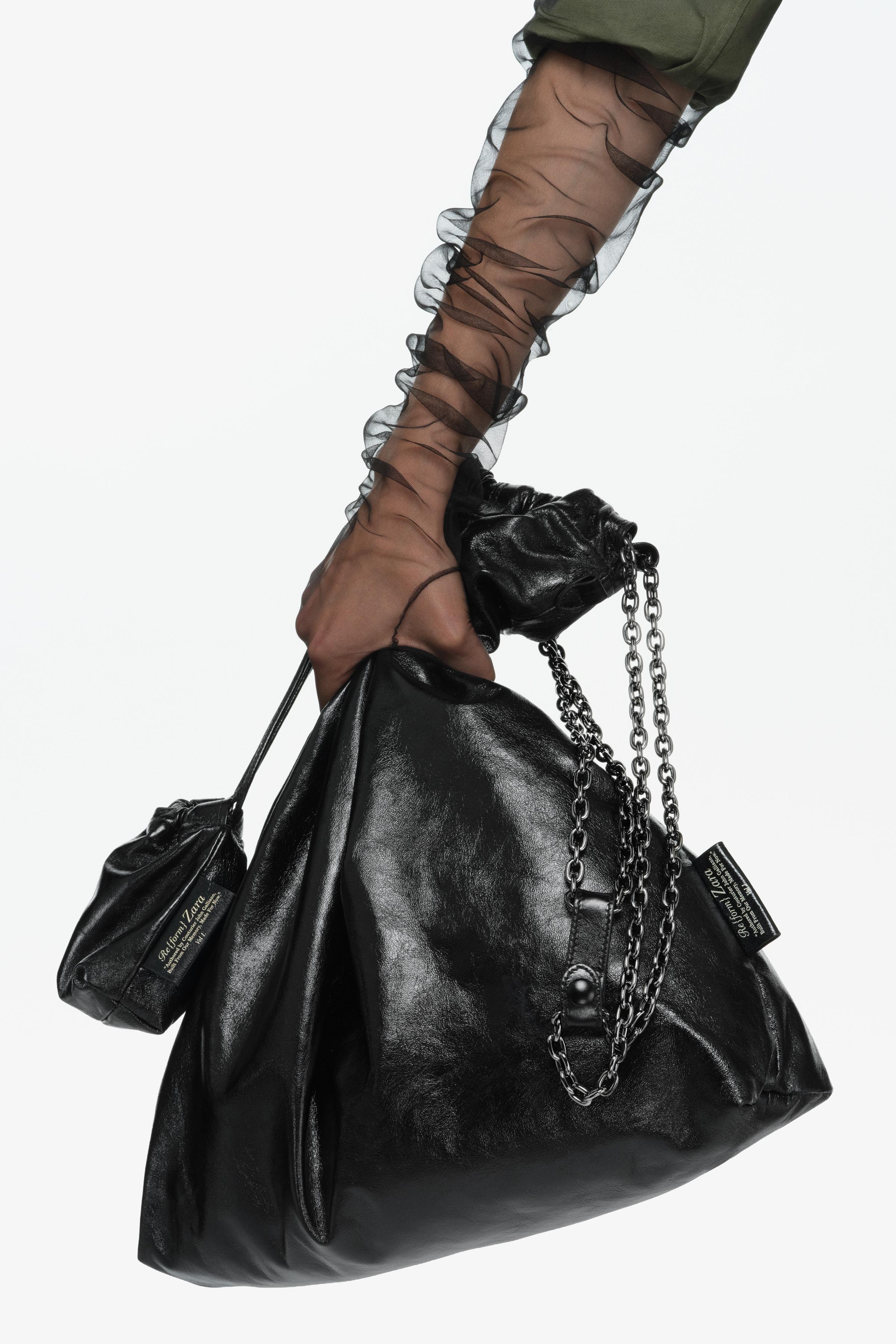 【希少】galliano leather bag hand chain LIMITED EDITION TRI-CHIC LEATHER CHARM - Black | ZARA United States