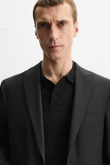 SLIM FIT SUIT BLAZER - Black by Zara - Image 4