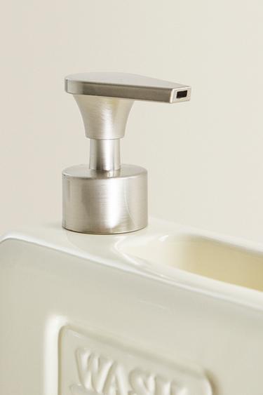 WASHING-UP LIQUID DISPENSER WITH CONTAINER - Cream by Zara - Image 2