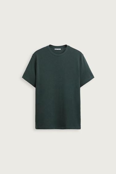 CAMISETA PUNTO RELAXED FIT - Petróleo de Zara