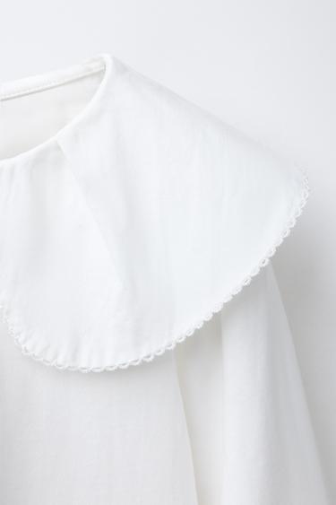 ROMANTIC T-SHIRT WITH PETER PAN COLLAR - White by Zara - Image 2
