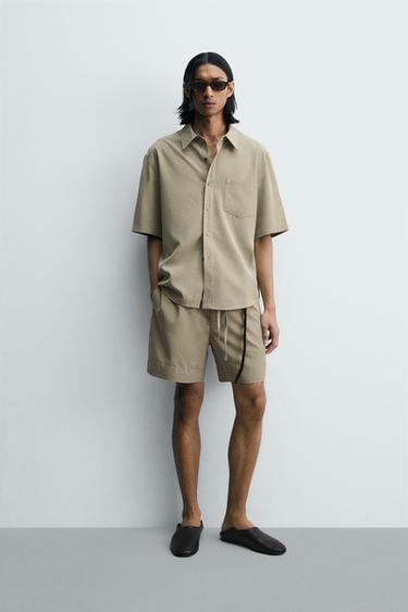 FADED-EFFECT RELAXED FIT SHIRT - Beige by Zara