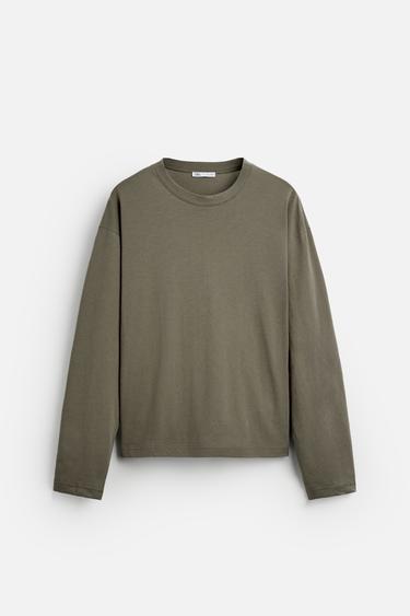 ФУТБОЛКА RELAXED-FIT — МЯГКИЙ ЗЕЛЕНЫЙ от Zara