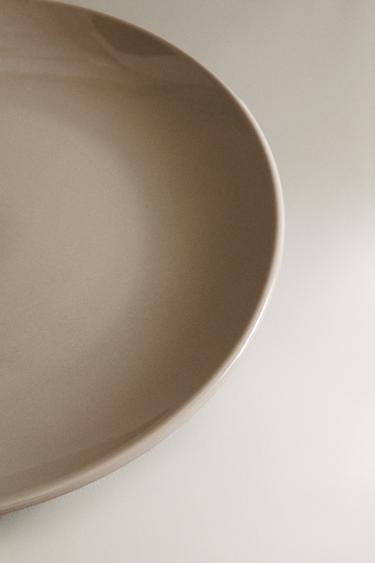 STONEWARE DINNER PLATE - Taupe grey by Zara - Image 2