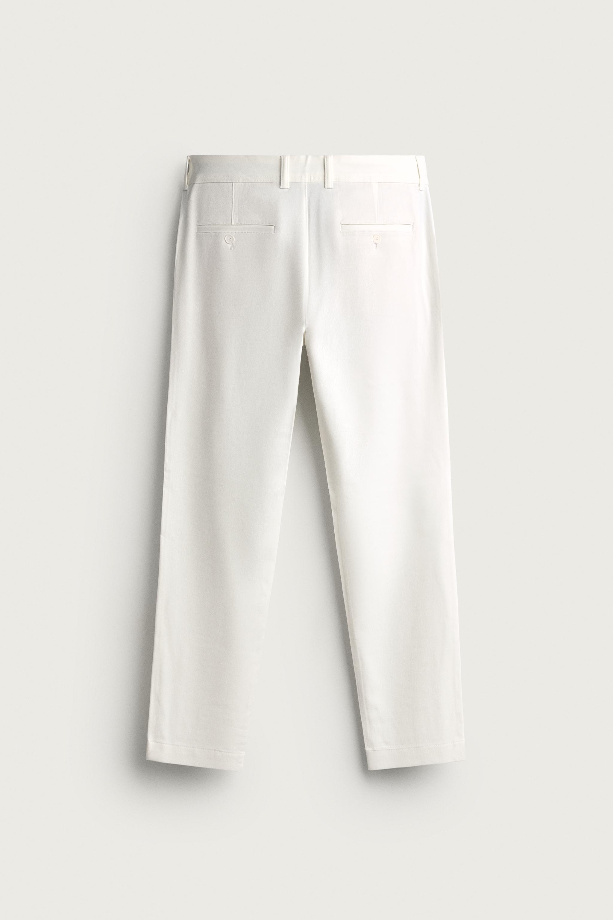 COMFORT STRUCTURED CHINO PANTS — White (alternate view)