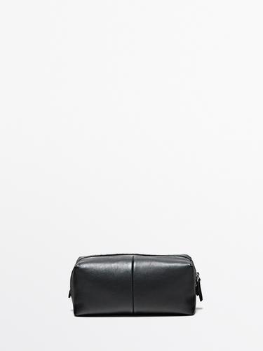 Neceser cremallera piel napa - Negro de Zara