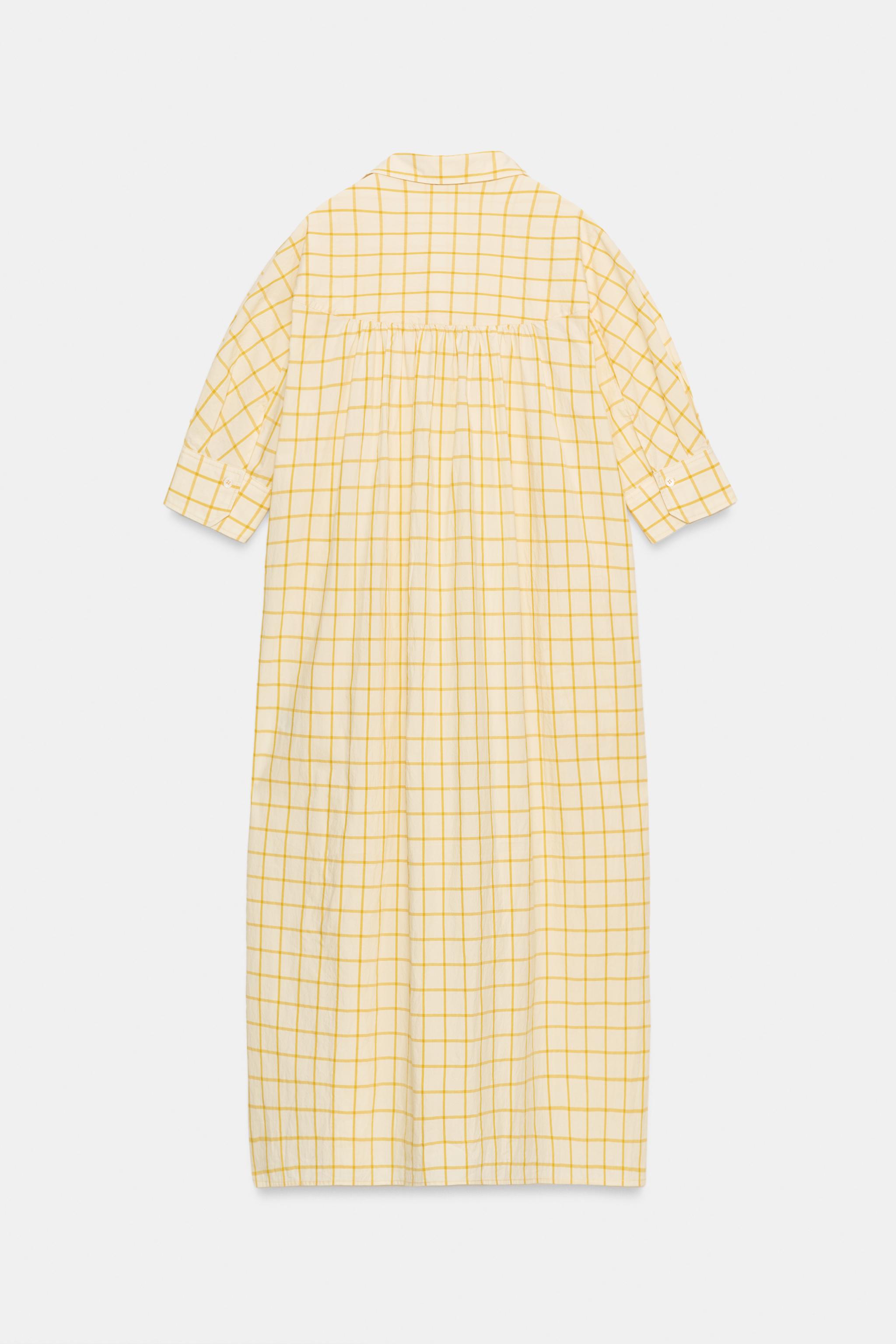 Женские платья Zara ZW COLLECTION CHECKED SHIRT DRESS — фото 10