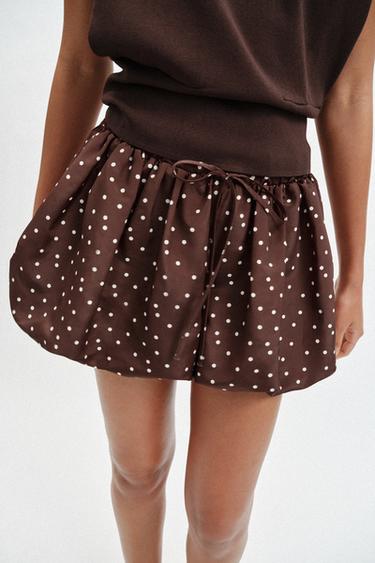 Zara SUKNJA-PANTALONE SA TUFNAMA – Smeđa