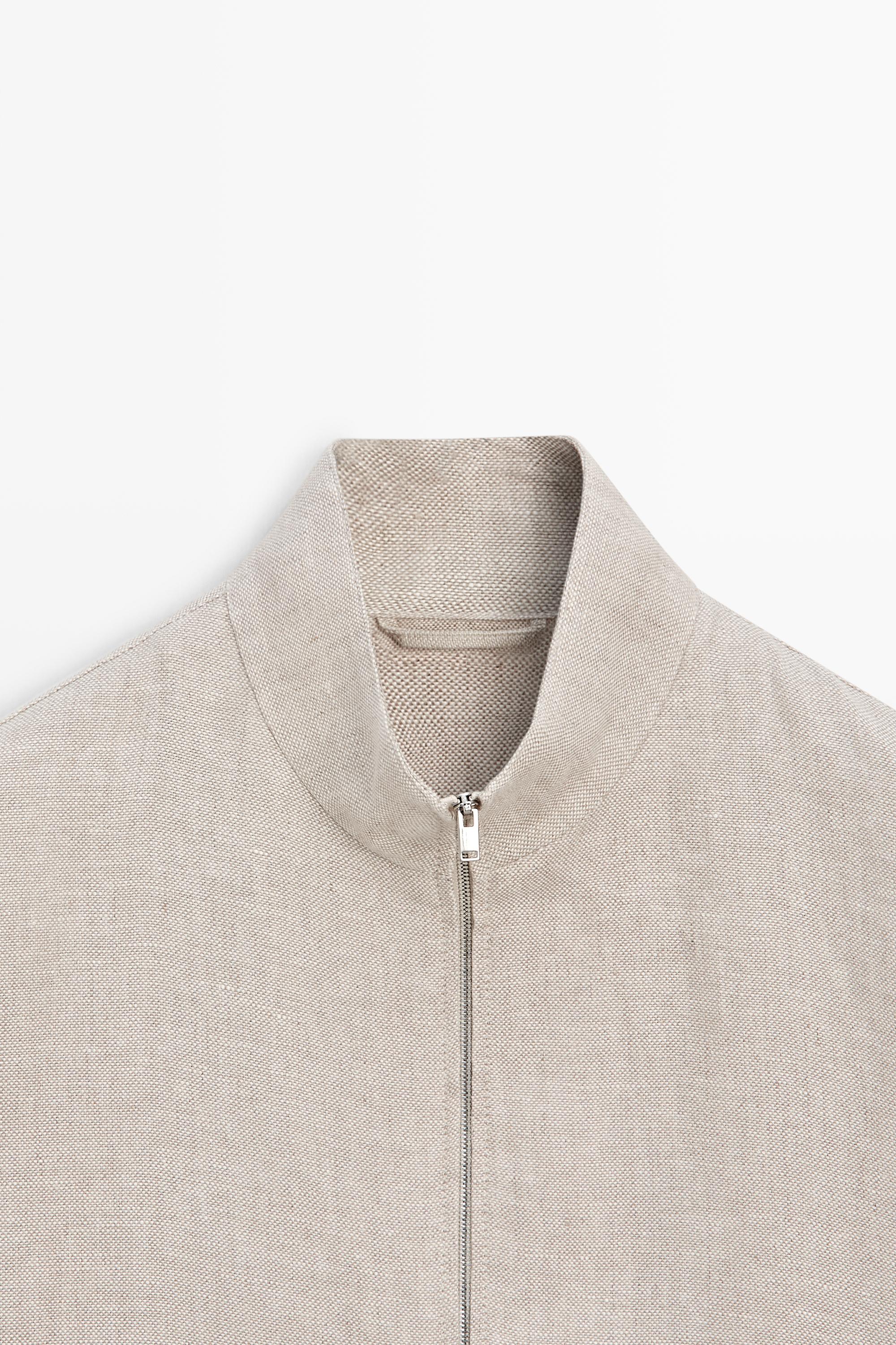 100% linen total look jacket with pockets - Ecru | ZARA United States