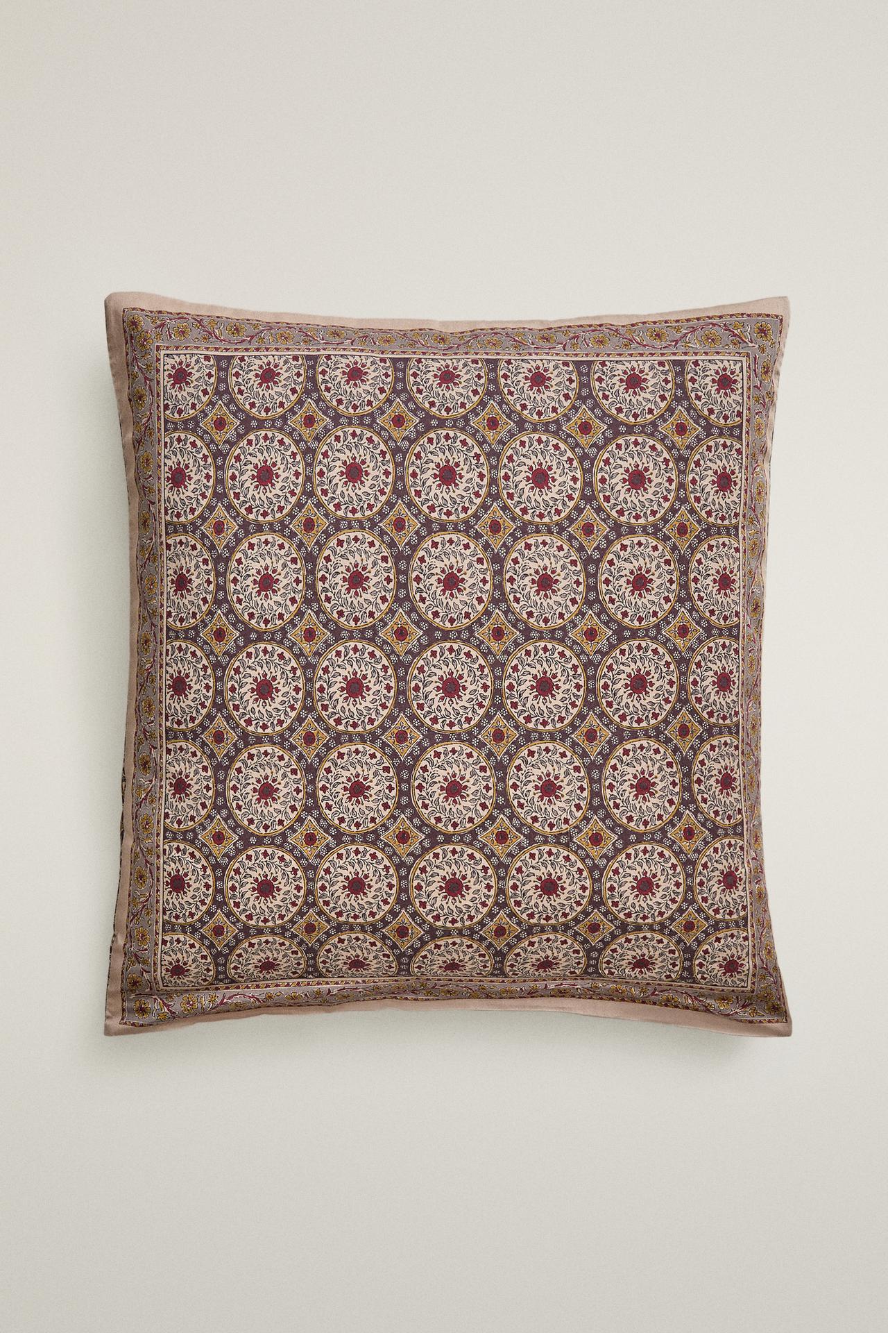 FADED SATEEN PRINTED PILLOWCASE (300 THREAD COUNT) — Beige