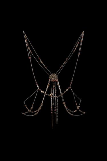 Zara BEADED METAL BODY CHAIN - Aged gold