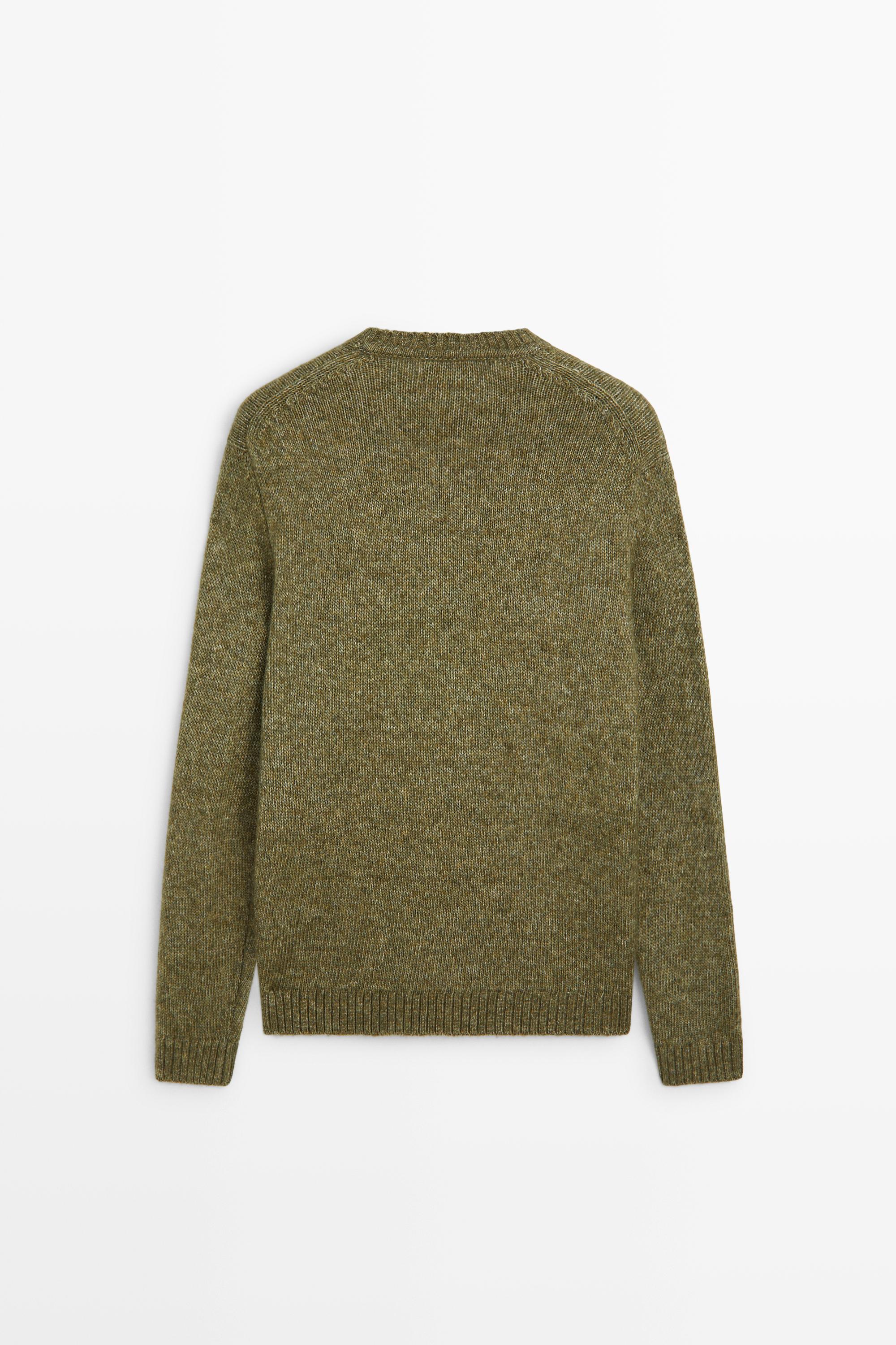 Flecked cotton-blend knit sweater