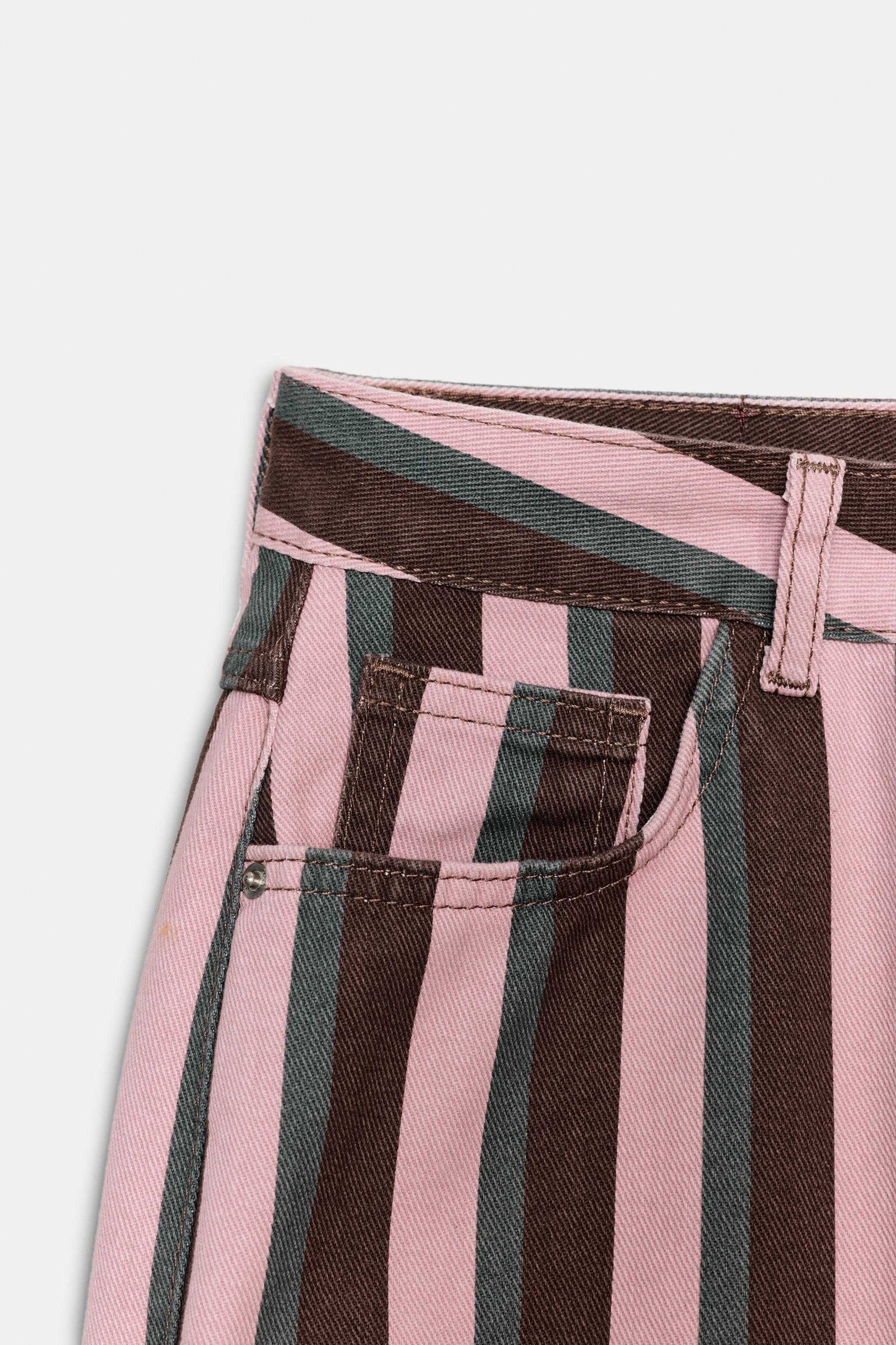 JEAN Z1975 DROIT TAILLE MI-HAUTE À RAYURES