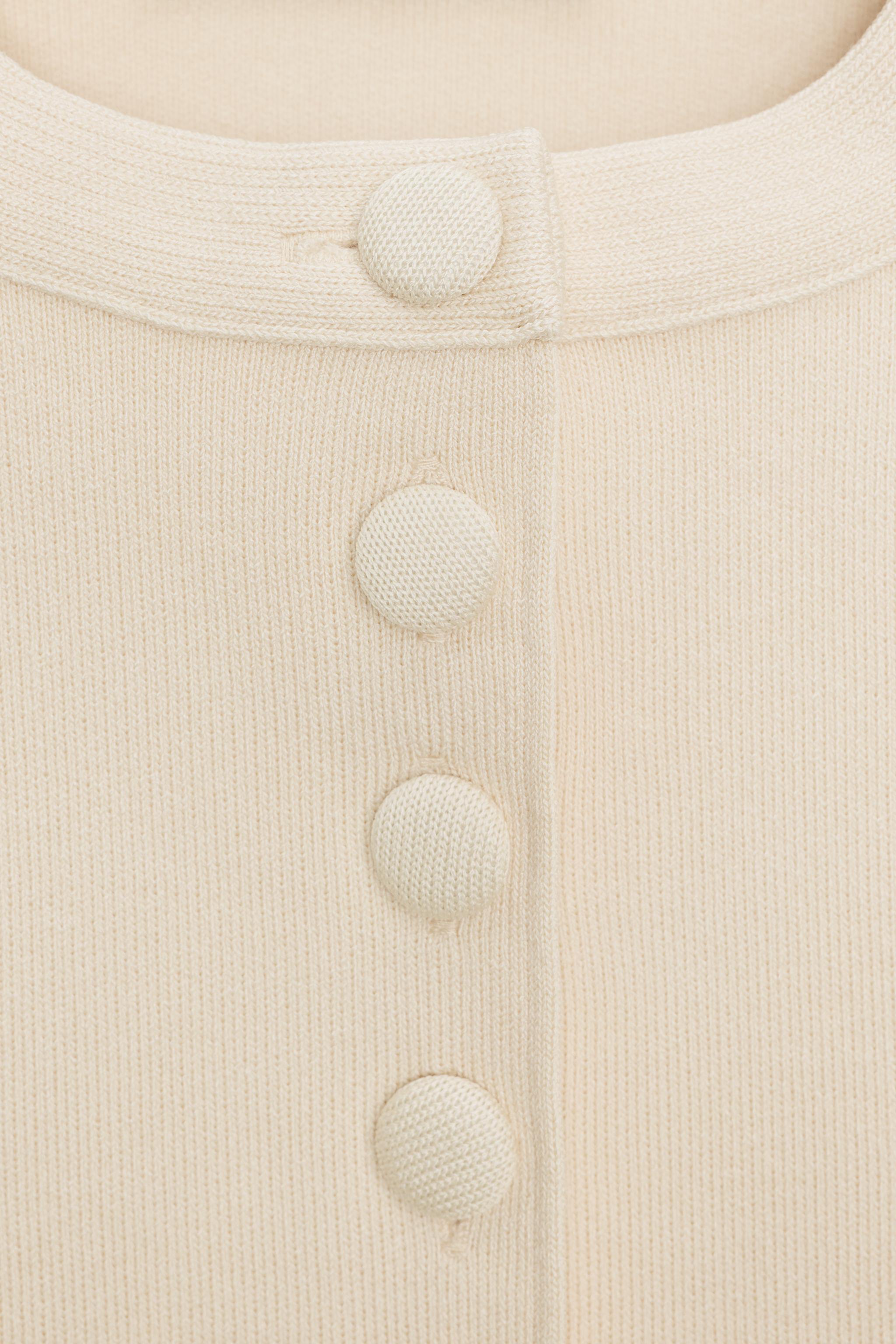 Женские кардиганы Zara BUTTONED CARDIGAN WITH PUFF SLEEVES — фото 8