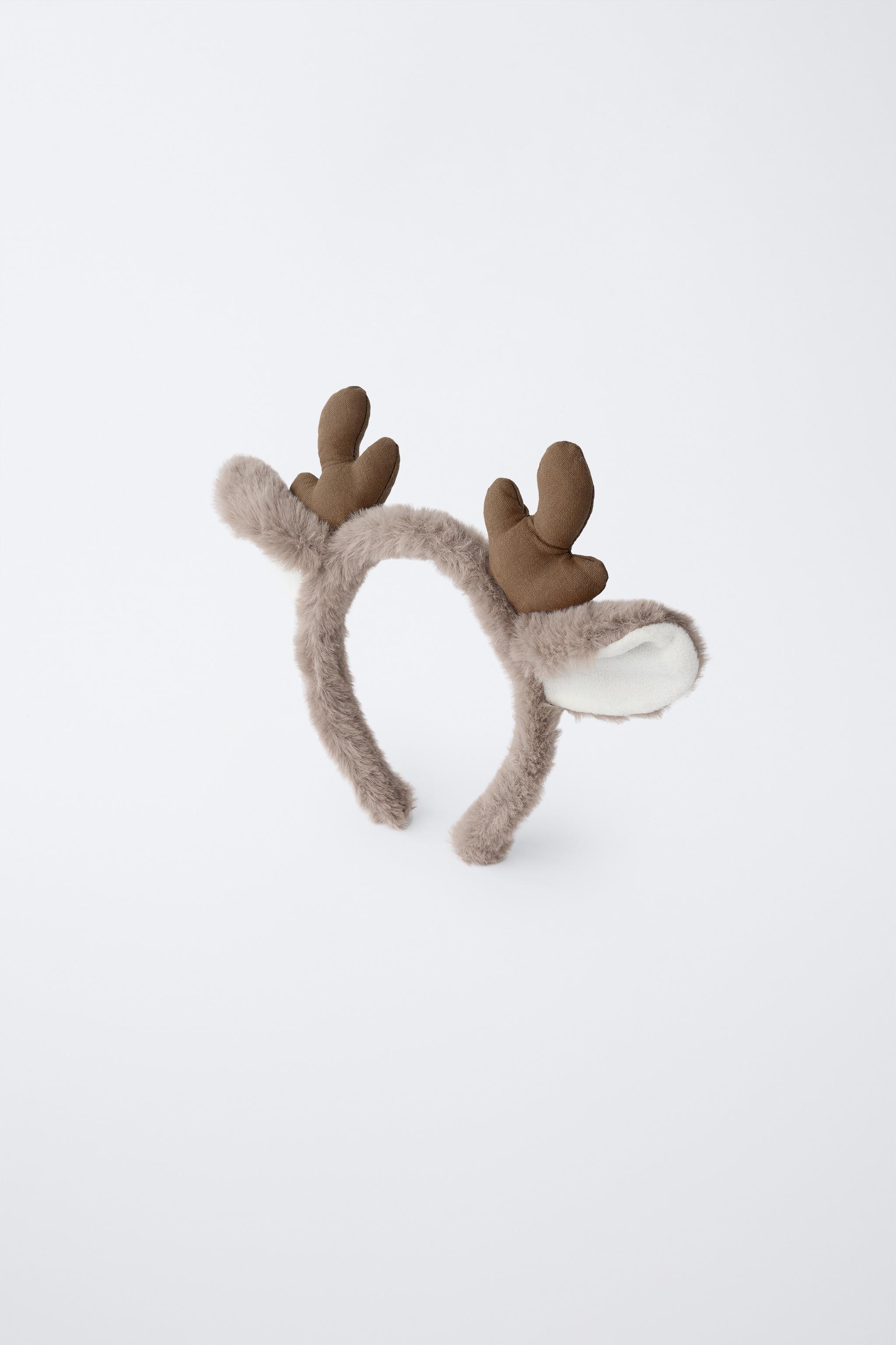 FAUX FUR REINDEER HEADBAND