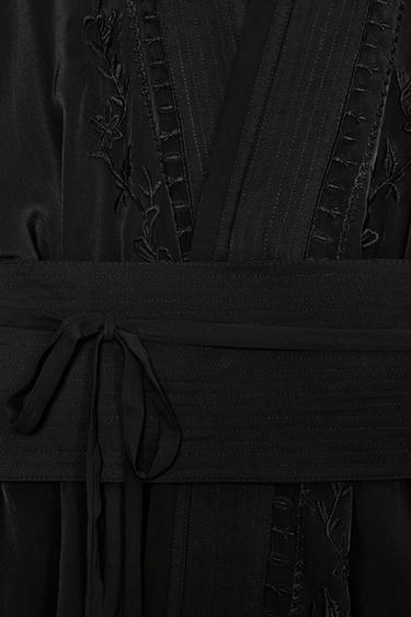 KIMONO BRODÉ CEINTURE LARGE ZW COLLECTION LIMITED EDITION - Noir de Zara - Image 7