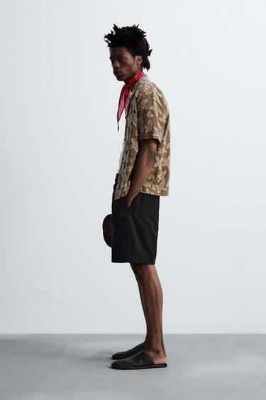 RELAXED FIT BERMUDA SHORTS WITH PLEATS - Black by Zara - Image 3