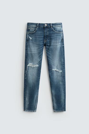 JEANS SKINNY FIT ROTOS - Azul medio de Zara