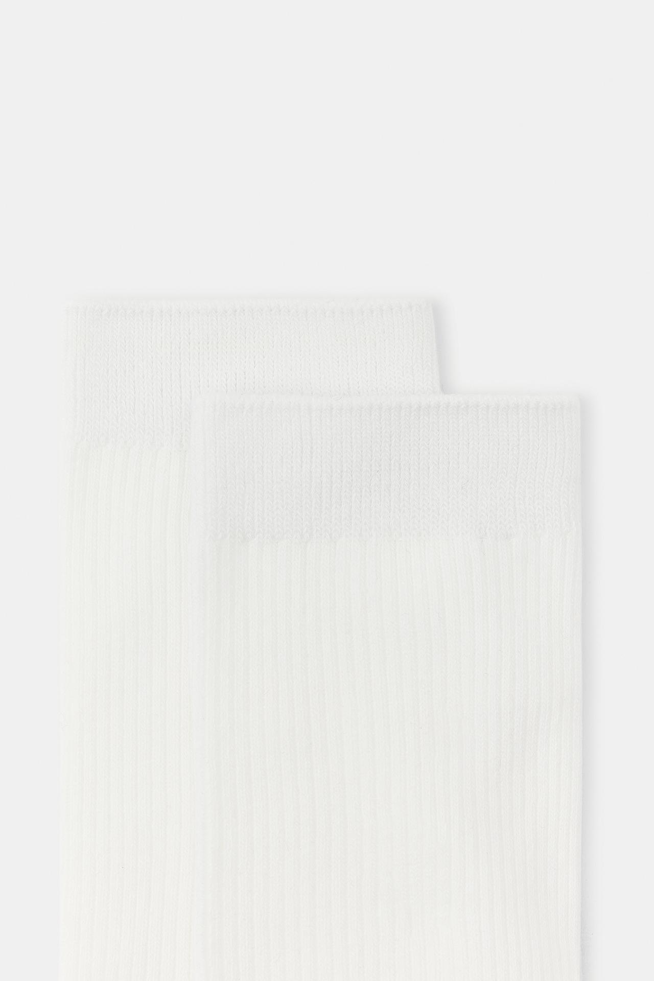 2-PACK RIBBED PLAIN SOCKS — Black