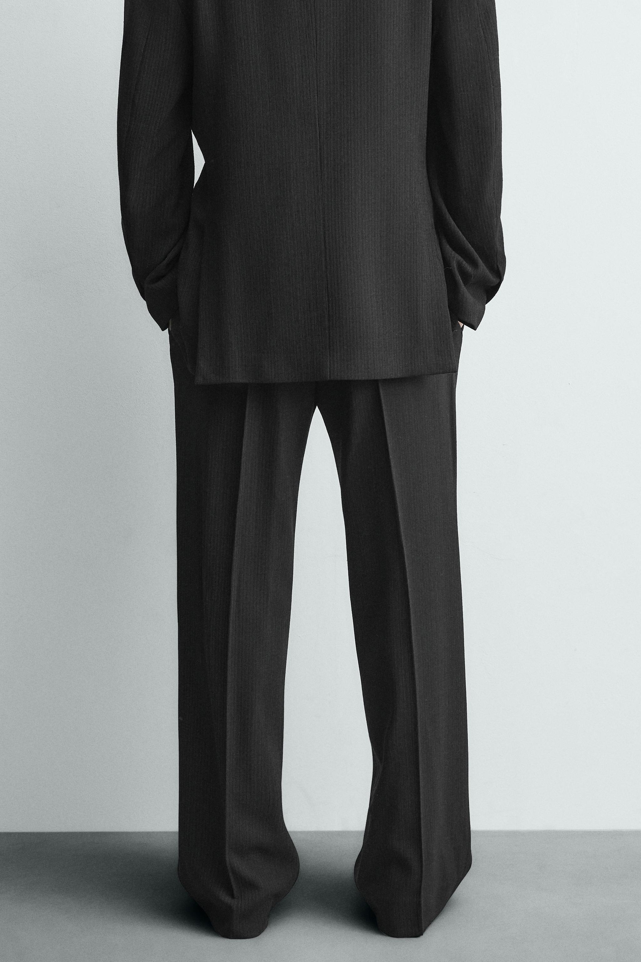 LIMITED EDITION ピンストライプ柄スーツパンツ - ブラック | ZARA