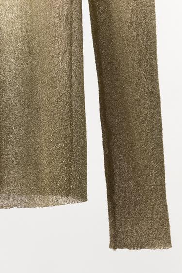 TOP EN MAILLE FINE FIL MÉTALLISÉ - Doré de Zara - Image 5