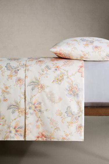 HOUSSE DE COUETTE SATIN IMPRIMÉ FLEUR - Écru de Zara - Image 2