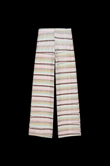 PANTALÓN RAYAS HILO METALIZADO - Multicolor de Zara - Imagen 0