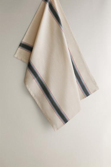 STRIPED COTTON TEA TOWEL - Blue by Zara - Image 0