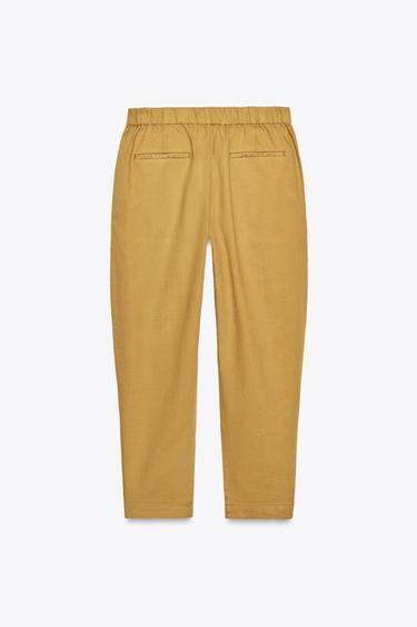 JOGGER TROUSERS WITH BUTTONED HEMS - Mustard by Zara - Image 7