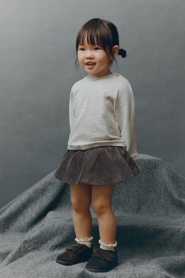 CONJUNTO DE T-SHIRT E CALÇAS DE RISCAS - Cru / Preto da Zara