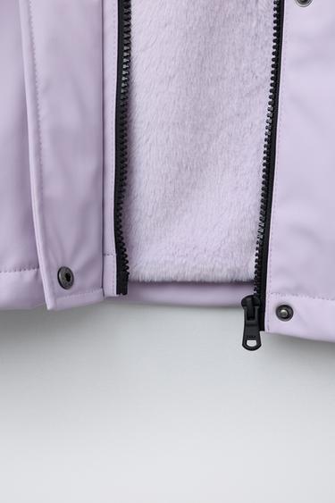 VESTE IMPERMÉABLE GOMMÉE EFFET FOURRURE - Mauve de Zara - Image 5