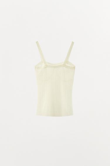 PLEATED KNIT TOP - Ecru by Zara - Image 4