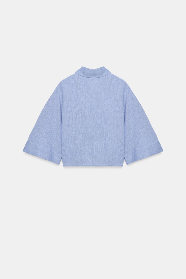 Camisa de mezcla de lino con nudo 5