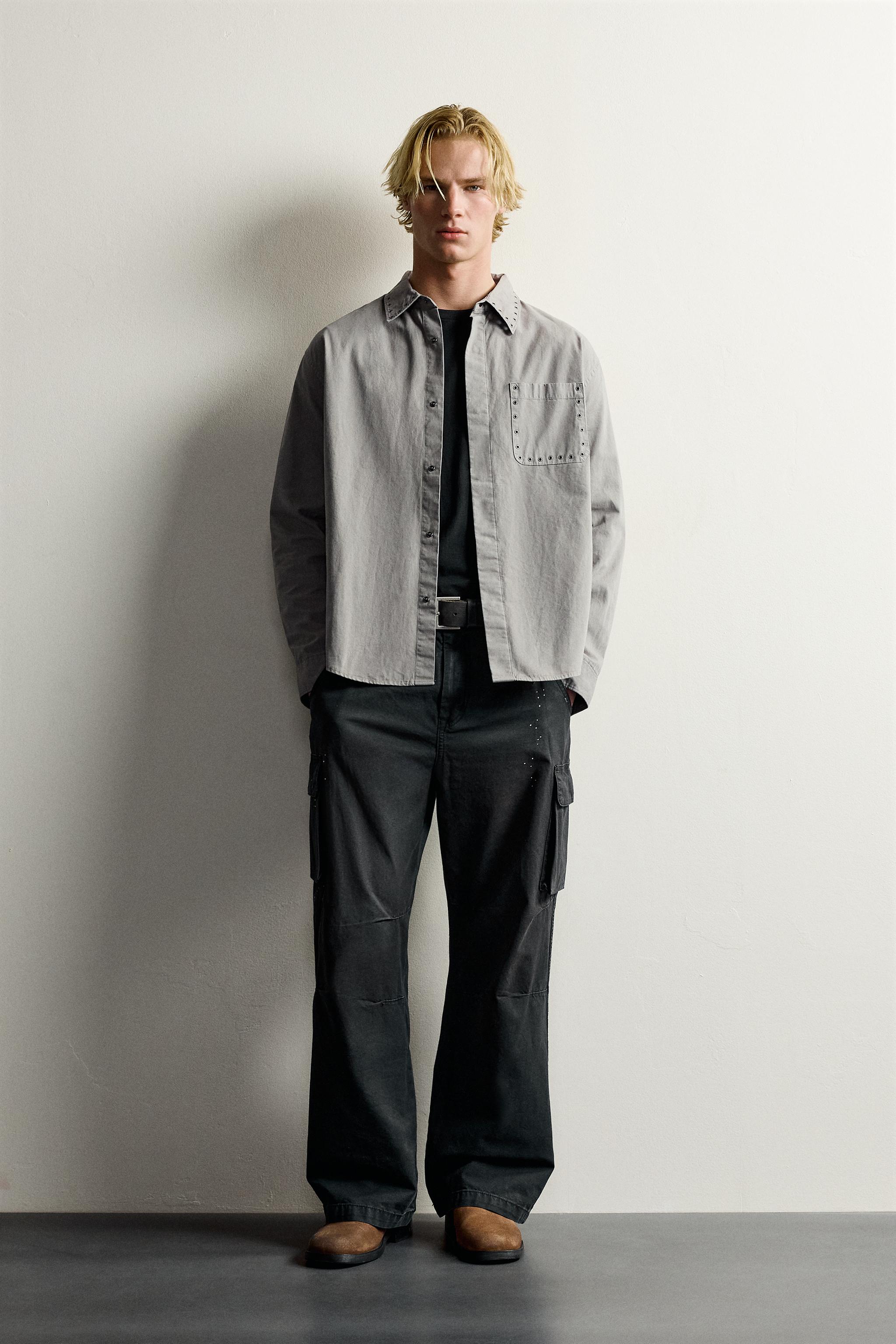 CHEMISE RELAXED FIT ŒILLETS MÉTALLIQUES
