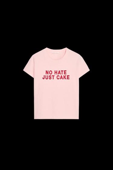 CAMISETA TEXTO - Rosa de Zara - Imagen 0