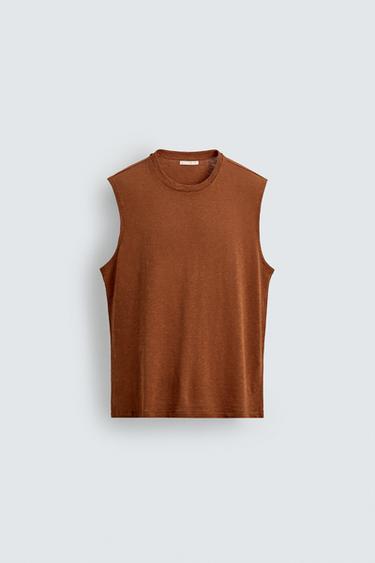 RELAXED FIT TANK TOP - Ochre by Zara