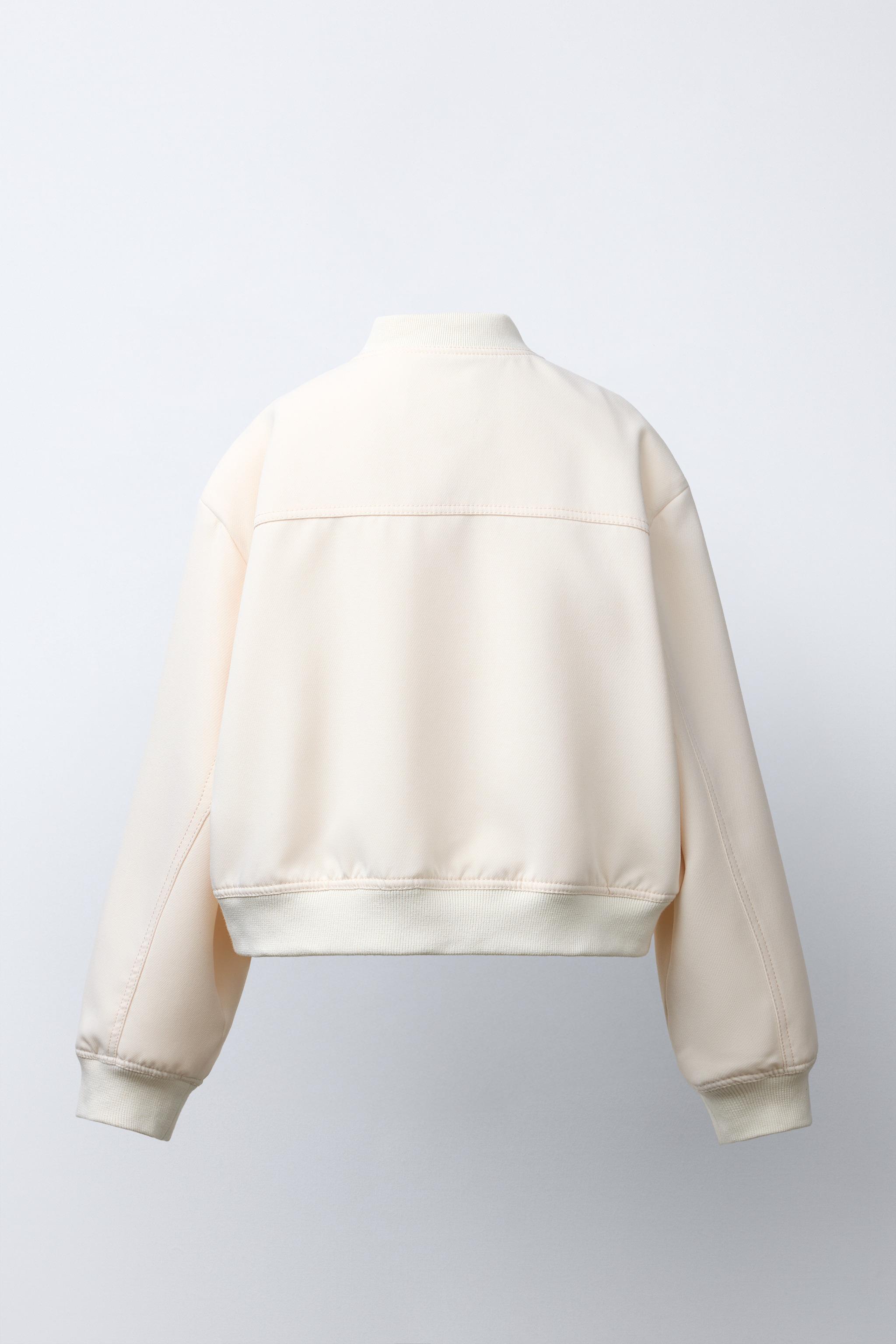 SHOULDER PAD CROPPED BOMBER JACKET