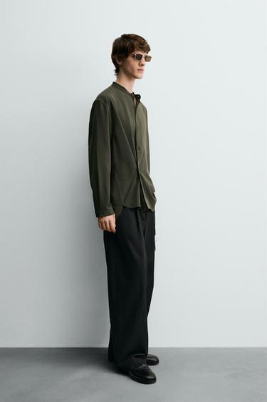 MULTI-POSITION FLOWING SHIRT - Khaki by Zara - Image 3