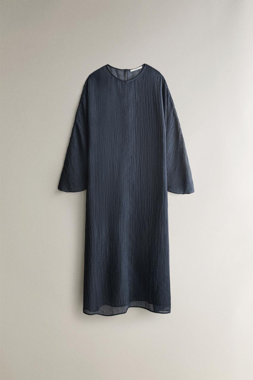 TEXTURED BEACH DRESS - Blue | ZARA United States