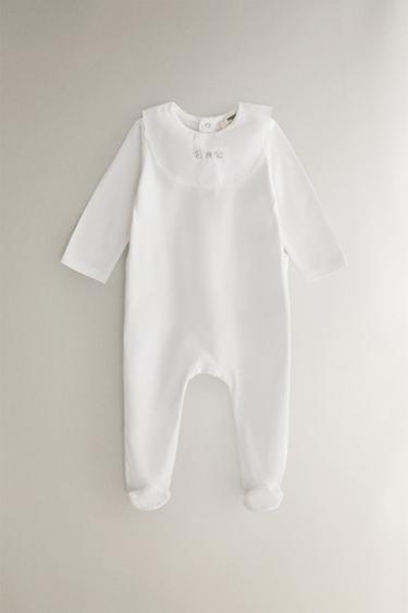 CHILDREN'S ROMPER WITH EMBROIDERED ELEPHANT - Oyster-white by Zara - Image 0