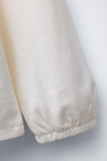 T-SHIRT COL BRODÉ - Écru de Zara - Image 2
