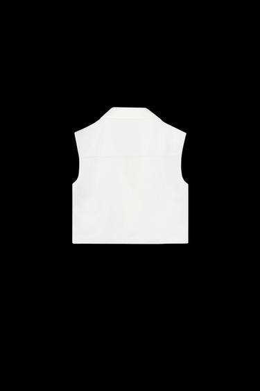 TOP CORTO SATINADO - Blanco de Zara