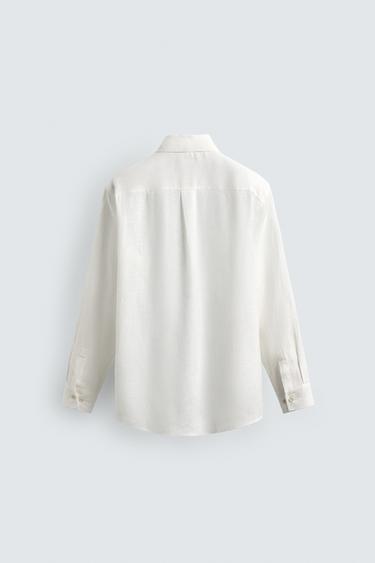 CHEMISE REGULAR FIT 100% LIN - Blanc de Zara - Image 8