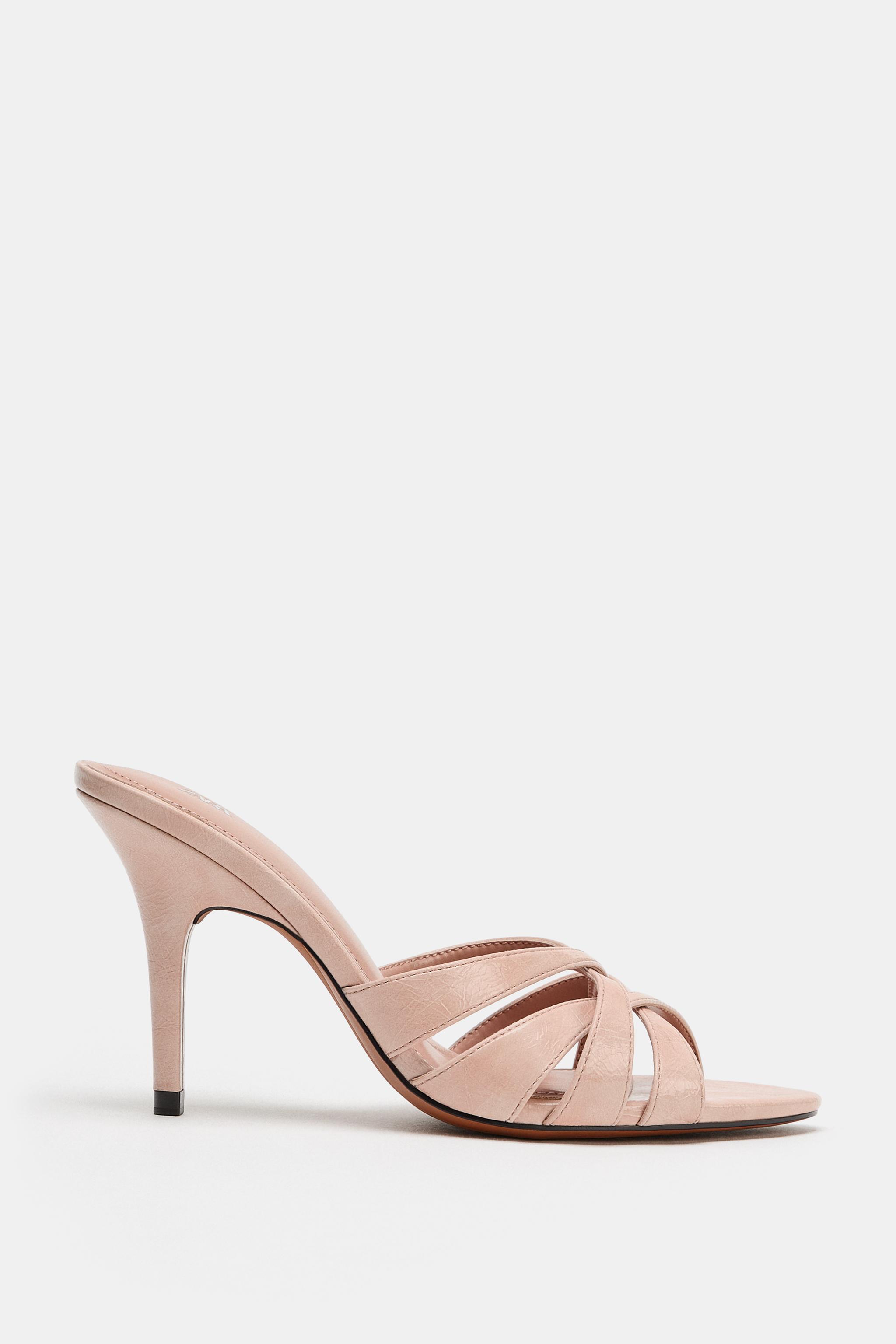 CRISS-CROSS HEELED SANDALS - Beige | ZARA Canada