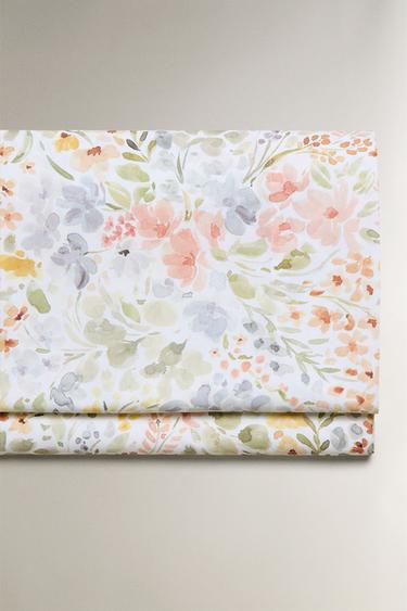 LENZUOLO SOPRA STAMPATO FIORI - Bianco sporco di Zara - Immagine 0