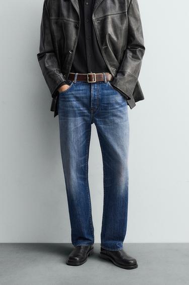 Zara STRAIGHT ANKLE FIT LIMITED EDITION JEANS - Mid-blue