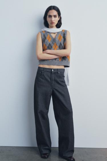 DIAMOND JACQUARD KNIT WAISTCOAT - Multicoloured by Zara - Image 0