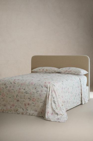 FLORAL PRINT SATEEN DUVET COVER - Oyster-white by Zara - Image 1