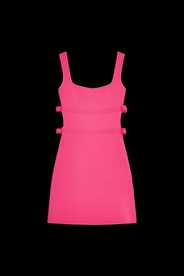 STRETCH DRESS WITH TIES - Fuchsia by Zara - Image 0