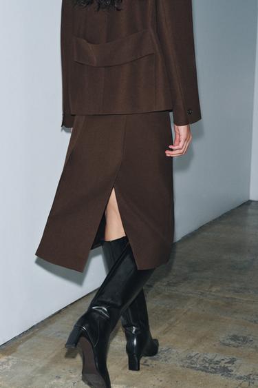 ZW COLLECTION SKLÁDANÁ SUKNĚ - Hnědá od Zara